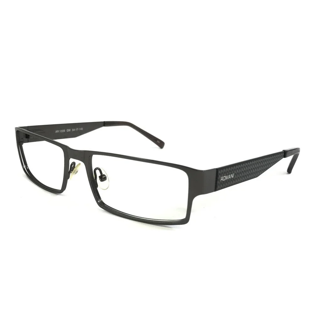 Alberto Romani Eyeglasses Frames AR1009 GM Gunmetal Faux Carbon Fiber 54-17-140